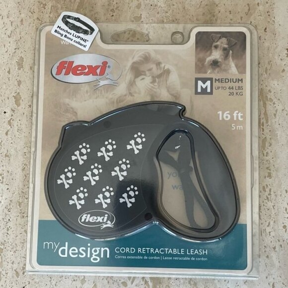 Black pattern Flexi retractable leash for medium dogs - Picture 2 of 7